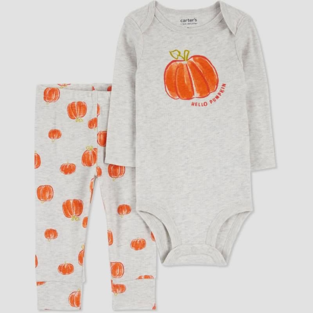 Carter's Just One You Baby 'Hello Pumpkin Top and Bottom Set 6m 9m nwt